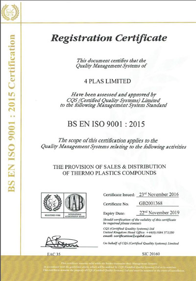 ISO 9001 Quality Certificate